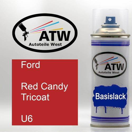 Ford, Red Candy Tricoat, U6: 400ml Sprühdose, von ATW Autoteile West.